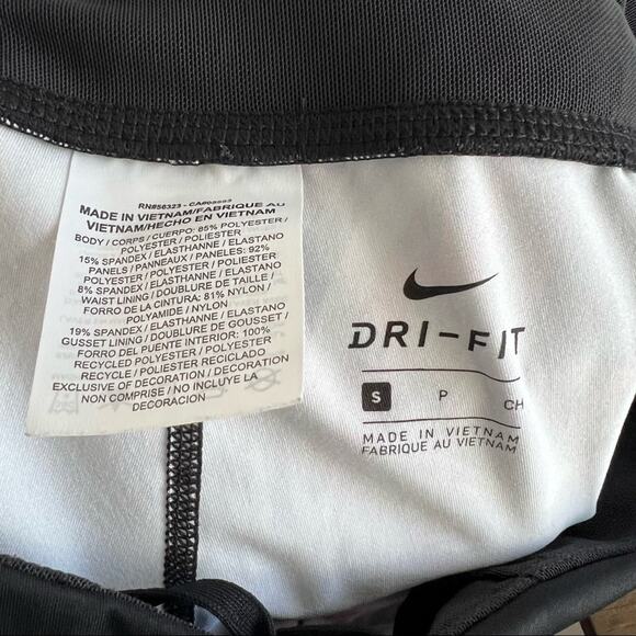 Nike Dri-Fit Power Right Fit Sea Coral Black Printed Running Crops Small - Picture 13 of 13